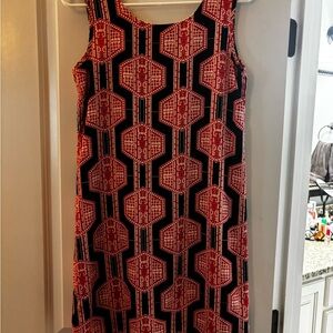 Elegant Red and Blue Geometric Mini Dress